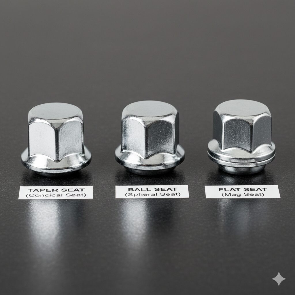 ホイールナットの座面形状の比較