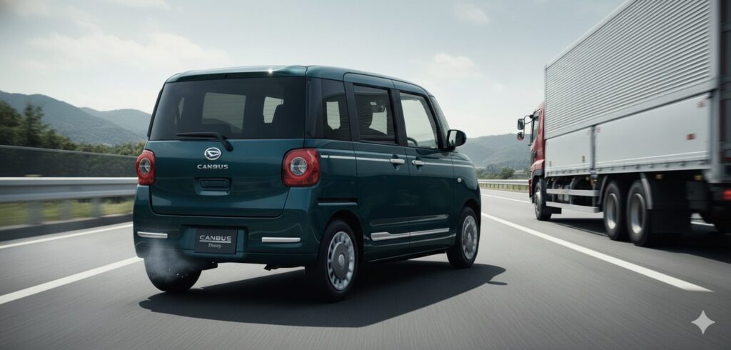 NA軽自動車が高速合流で加速不足により危険を感じる場面
