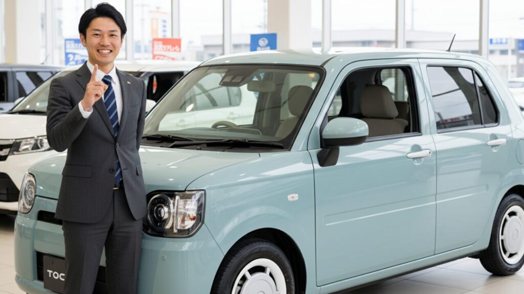 トコットについて説明する営業マン