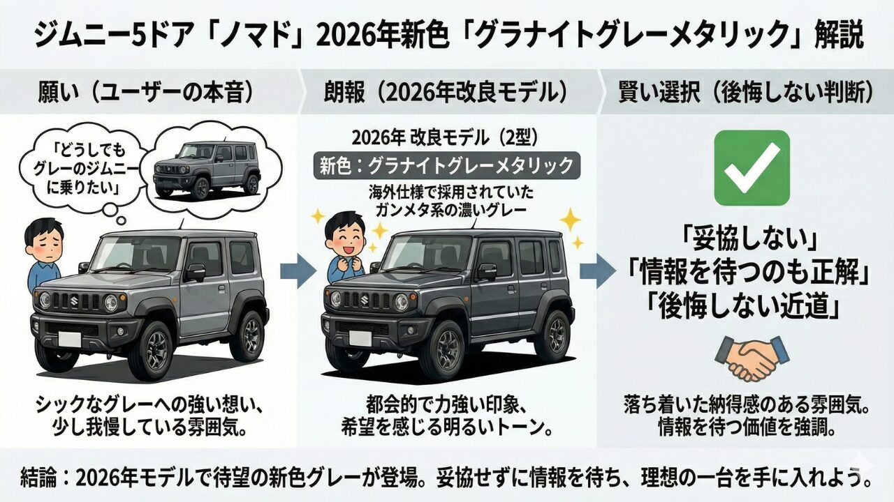 2026年改良で追加予定と噂される新色グレーのイメージビジュアル