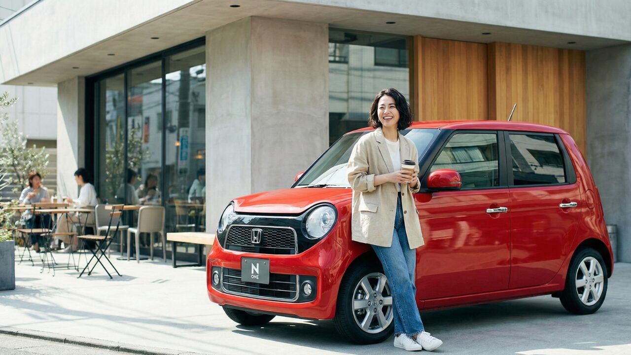 N-ONEとオーナー。こだわりを持つユーザーのライフスタイルをイメージした画像。