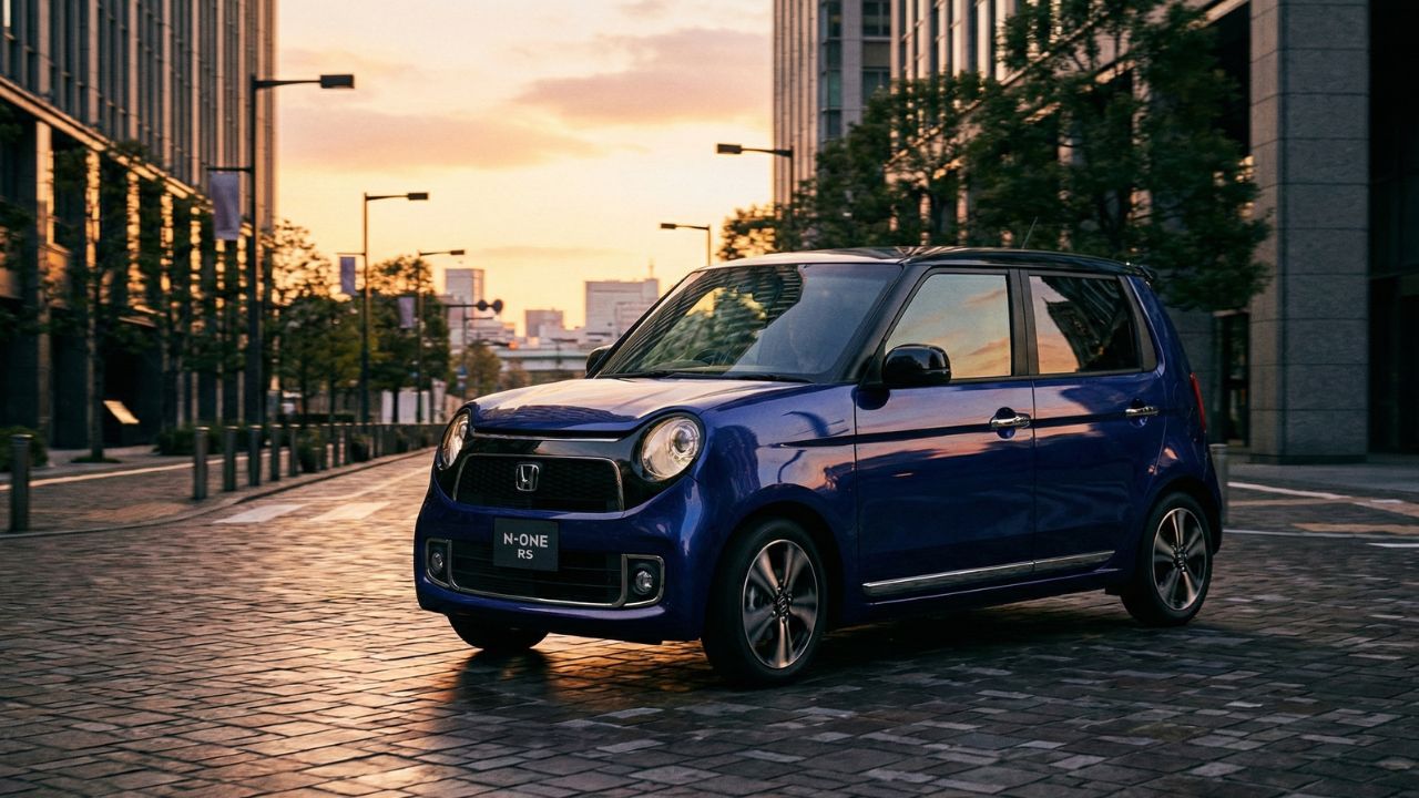 街中を走るホンダN-ONE。乗り心地の良し悪しを検証する導入イメージ。