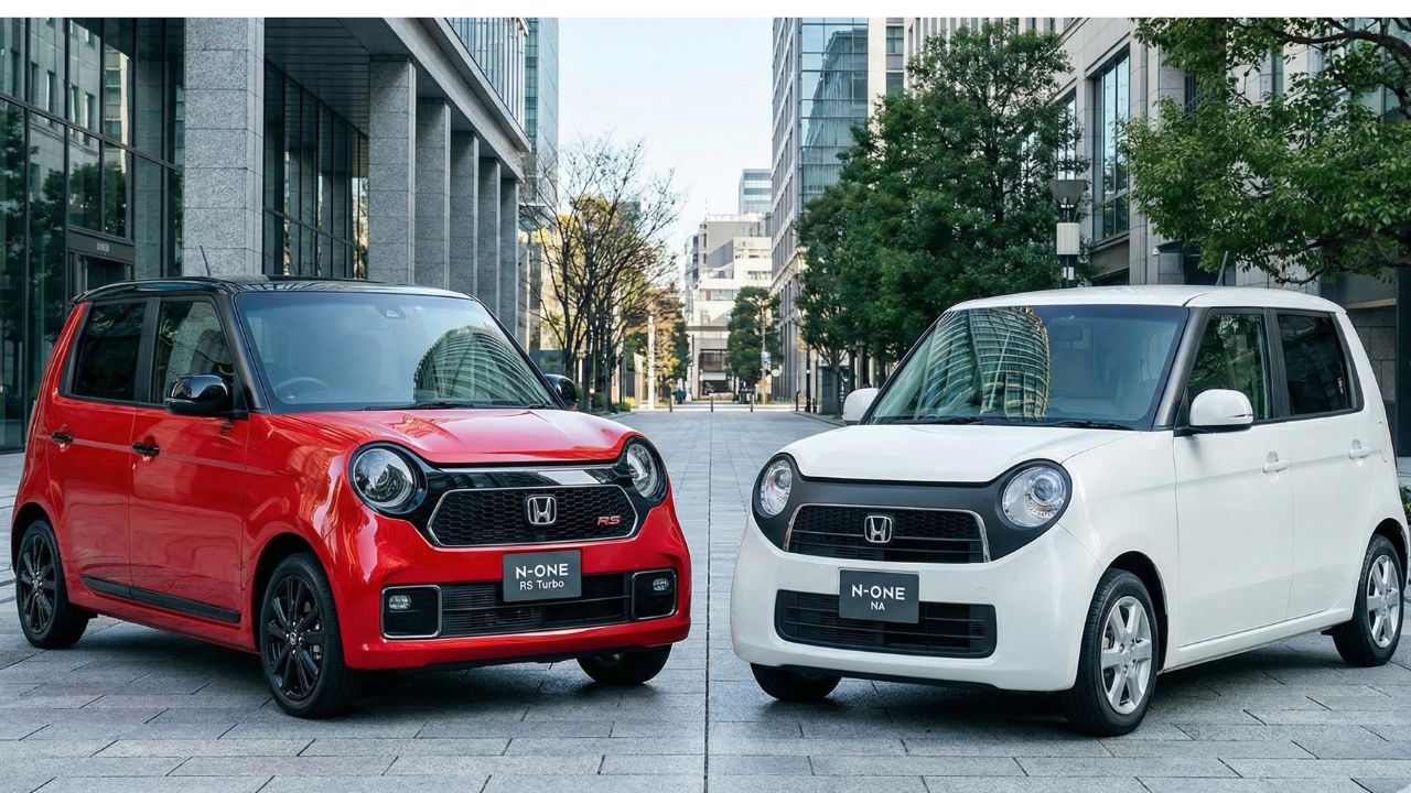  N-ONEのターボ車とNA車を並べた比較。スペックと体感速度の決定的な違いをイメージ。