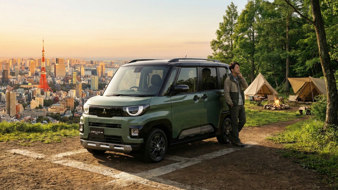 デリカミニの2WDと4WD、どちらを選ぶか迷うユーザーと2台の車両をイメージした判断基準の画像。