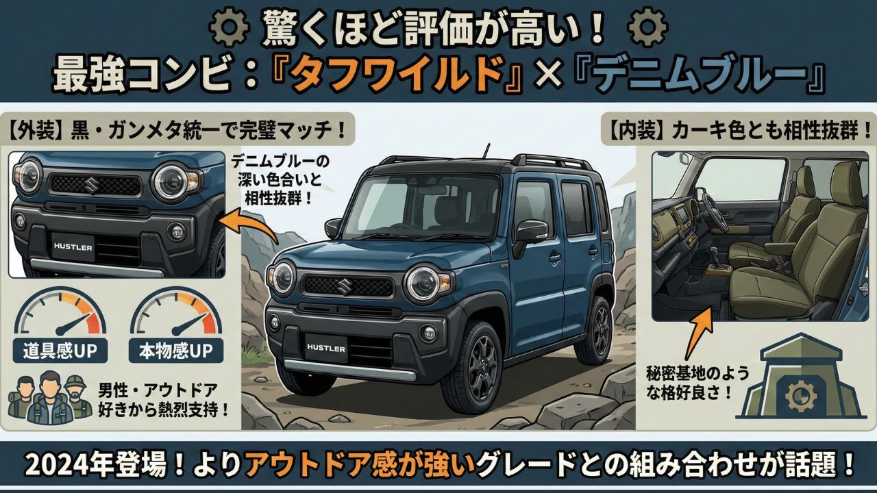 タフワイルド専用装備の評価ポイント。ブラックパーツとの相性の良さを強調したアイコン。