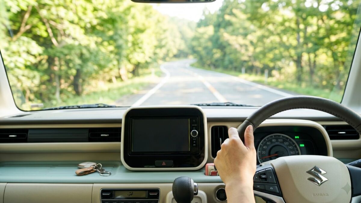メーターのエコインジケーターやふんわりアクセルを意識し、環境に優しいエコ運転をするイメージ。