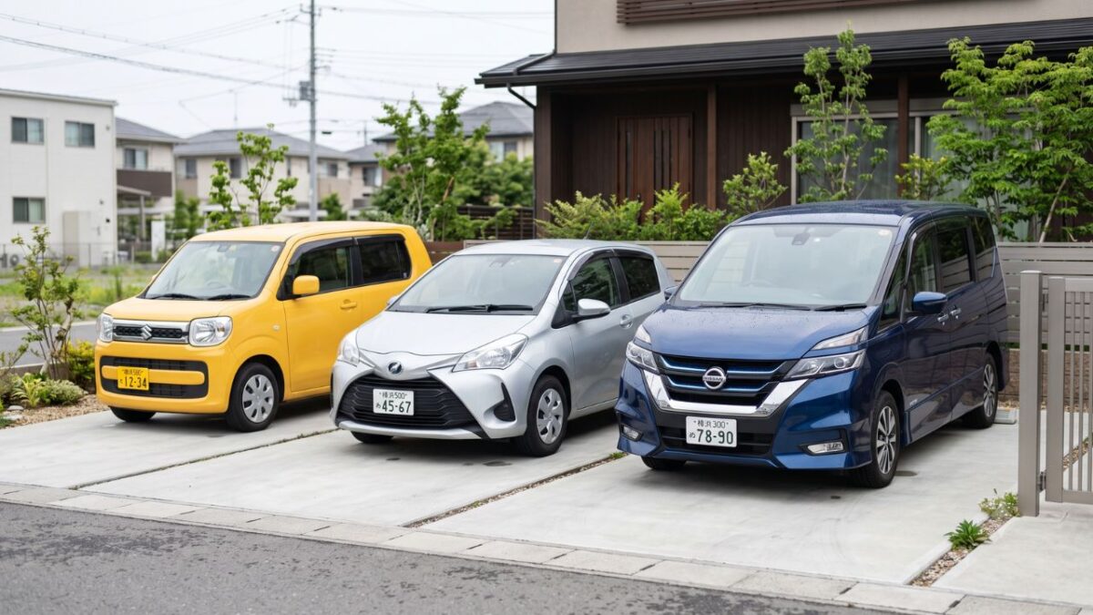 軽自動車・普通車・ミニバンの年間と月々の維持費比較シミュレーションをイメージした画像